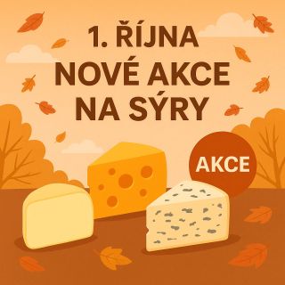 🍂 Říjen začíná s novými sýrskými lahůdkami! 🧀 Do naší sekce AKCE jsme právě přidali čerstvé novinky – prémiové sýry a...